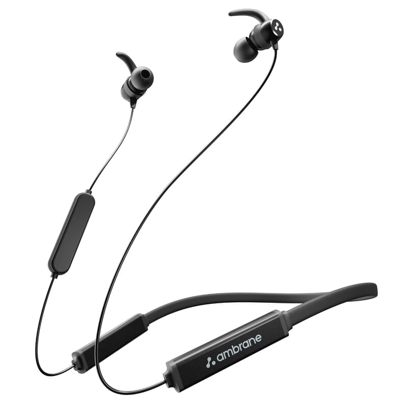 Ambrane Bassband Hyper Wireless Earphones with 27Hrs Playtime,3Hrs Playtime in 10 Mins Charge,Boostedbass Sound,Multifunctional Controls,Voice Assistance,Ipx4