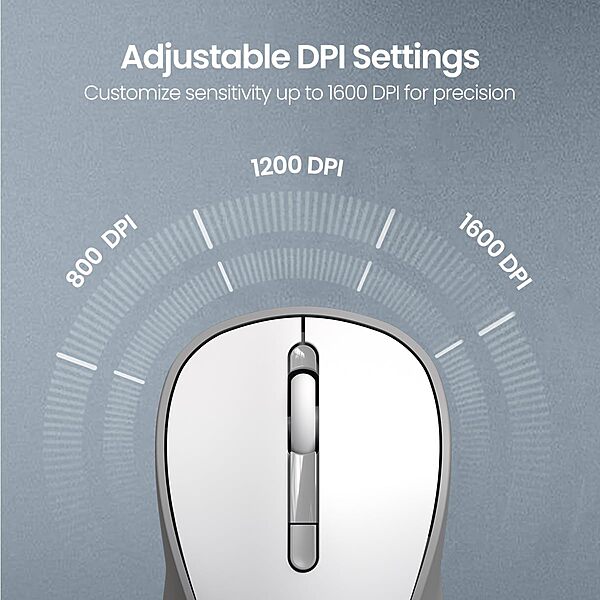 Portronics Toad 34 2.4GHz Wireless Mouse – 1000 DPI | White | 1 Year Warranty