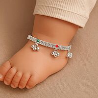 silver Blow and Silver Baby Anklet/Payal set
