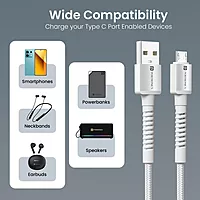 Portronics Konnect X USB-A to Micro USB Cable 3A Fast Charging Data Sync 1M White
