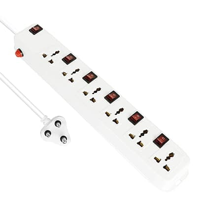 Power Strip 6 Socket 6 Switch | Multi Plug Extension Board with Individual Switches Power Strip 6 Socket 6 Switch | Multi Plug Extension Board with Individual Switches