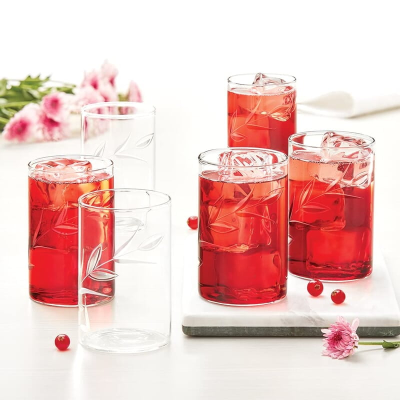 Borosil 350 ml Set of 6 pcs Creeper Vision Transparent Drinking Glass | Borosilicate Glass Tumblers for Water, Cold Drinks, Juice| Flame Proof, Microwave & Dishwasher Safe | for Daily use & Gifting