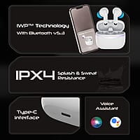 boAt Immortal 125 TWS in-Ear Earbuds w/up to 40 hrs Playtime, Quad Mics with ENx Tech, BEAST Mode with 40 ms Super Low Latency, ASAP Charge, IPX4 Resistance, RGB LED Lights, BT v5.3