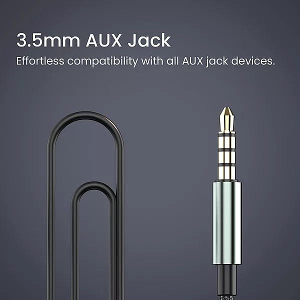 Portronics Conch Tune A – 3.5mm Earphones with Mic, featuring a durable braided cable for tangle-free use, delivering clear sound quality and comfort for an enhanced listening experience.