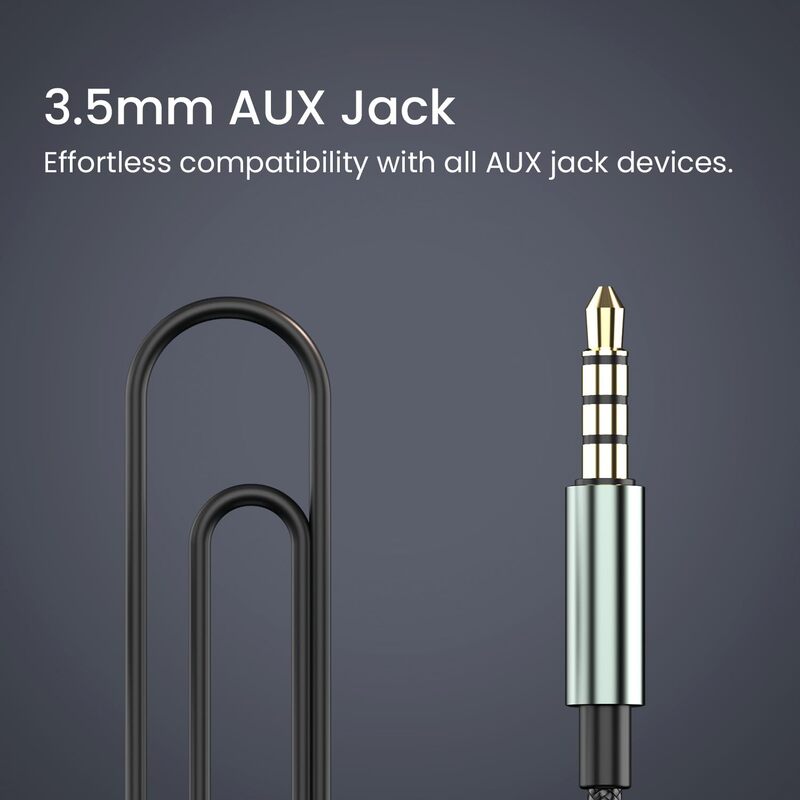 Portronics Conch Tune A – 3.5mm Earphones with Mic, featuring a durable braided cable for tangle-free use, delivering clear sound quality and comfort for an enhanced listening experience.