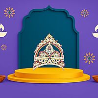 God Ornament God,Goddess Red Stone Crown(or) kireedam