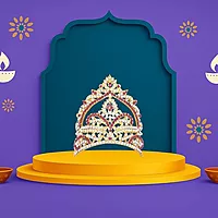God Ornament God,Goddess Red Stone Crown(or) kireedam