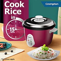 Crompton Harvest Pro Food Grade Non-stick Rice Cooker with 1.8 liter capacity Instant 15 miin cooking additional cooking bowl