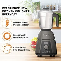 Crompton DuroElite 800Watt Mixer Grinder with Motor Vent-X Technology