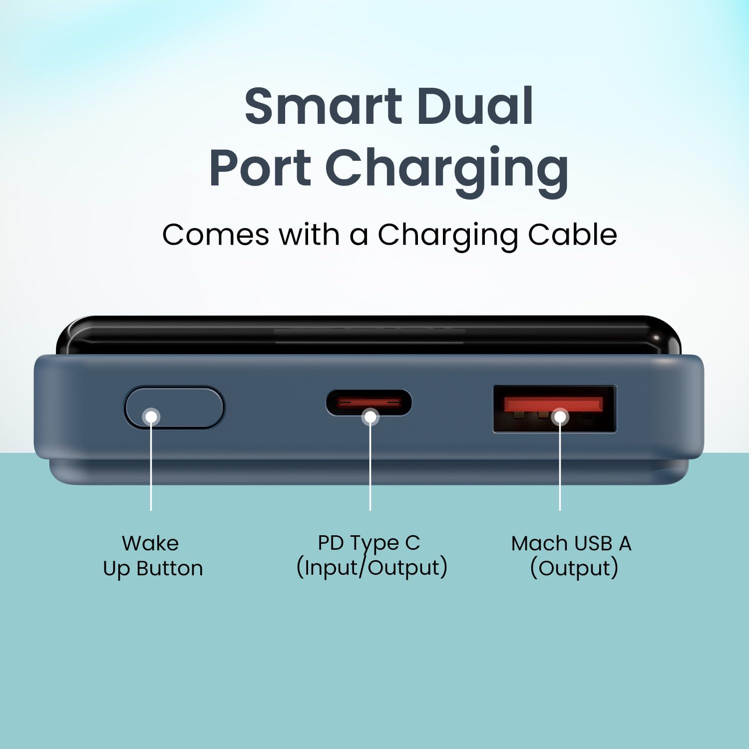 Portronics Luxcell B 10000mAh Power Bank POR-2088 – 22.5W Fast Charging | Blue