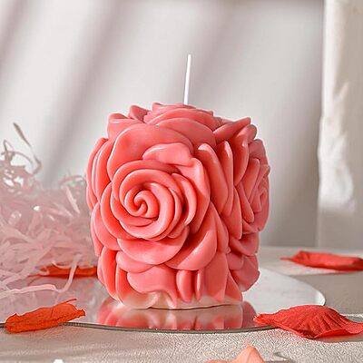 Silicon Mold Candle 3D Blooming  Rose