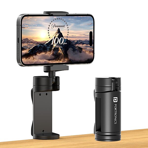 Portronics Mobot Clip – 360° Phone Stand, Blue. This versatile phone holder offers adjustable angles for hands-free viewing, perfect for video calls and streaming. Compact and portable design.