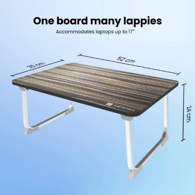 Portronics My Buddy J Portable/Foldable Laptop Table with Laminated MDF Board, Aluminium Legs, Anti-Skid Grip, Supports Upto 17 inch Laptop Portronics My Buddy J Portable/Foldable Laptop Table with Laminated MDF Board, Aluminium Legs, Anti-Skid Grip, Supports Upto 17 inch Laptop