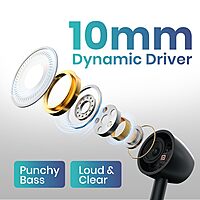 Portronics Harmonics Y3 Bluetooth In-Ear Headset – V5.4, Type-C | 40Hrs Play Time |  Black