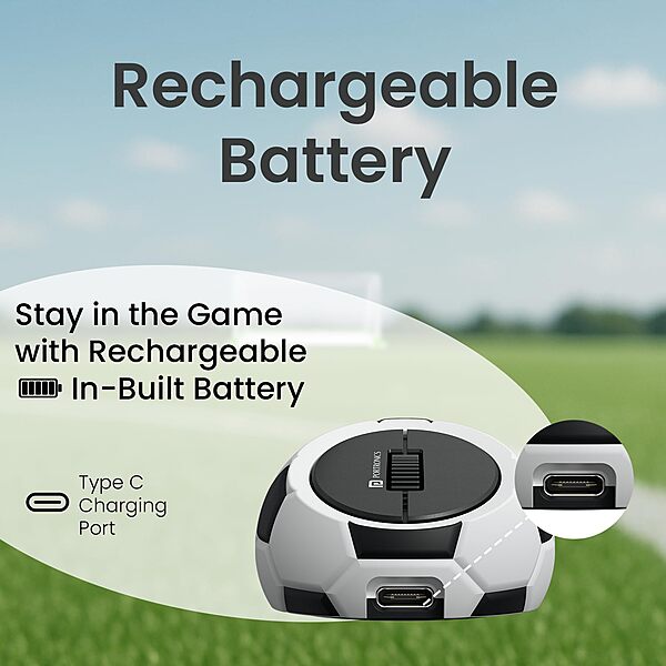 Portronics ToadPlay Football Mini Wireless Mouse – Dual Mode BT & 2.4GHz| White | 1 Year Warranty