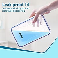 AGARO Airtight Container, Food Storage Container With Lid Rectangular Plastic Body, BPA Free, 1.5L, Pack of 3