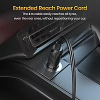 Portronics VAYU 5.0 Lite Tyre Inflator – Portable | Torch | Black | 1 Year Warranty