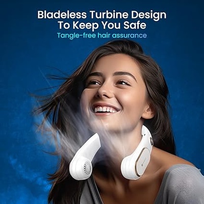 Portronics Gobreeze Portable Rechargeable Neck Fan, Upto 6 Hours Playtime, LED Display, Bladeless Fan, 4 Speed Mode, Adjustable Size, 360° Cooling Neck Fan, Noiseless Fan, Type C Fast Charging(White) Portronics Gobreeze Portable Rechargeable Neck Fan, Upto 6 Hours Playtime, LED Display, Bladeless Fan, 4 Speed Mode, Adjustable Size, 360° Cooling Neck Fan, Noiseless Fan, Type C Fast Charging(White)