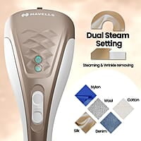 Havells Elegance Hand Held Garment Steamer 1200 Watts - Ergonomic Design,150Ml Tank Capacity