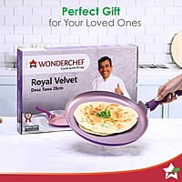 Wonderchef Royal Velvet Non-stick 28cm Dosa Tawa 3 mm thick 1.8 litres Virgin Aluminium
