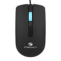 Zebronics Juggle Wired Mouse – 1200 DPI, USB, ergonomic design, smooth tracking, ideal for gaming and office use, durable build, plug and play, compatible with Windows and Mac, sleek look.