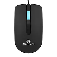 Zebronics Juggle Wired Mouse – 1200 DPI, USB, ergonomic design, smooth tracking, ideal for gaming and office use, durable build, plug and play, compatible with Windows and Mac, sleek look.