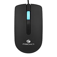 ZEBRONICS Juggle Wired Optical Mouse with 3 Buttons, High Precision, 1200 DPI, Works on Most Surfaces, USB Interface, 1m Cable Length