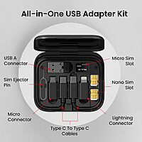 Portronics Snapcase – 60W Fast Charging Cable Kit, All-in-One, features durable design, multiple connectors, and rapid charging capabilities, perfect for all your devices on the go.