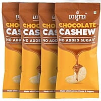 Eat Better Co - Chocolate Coated Nuts - No Added Sugar - 100% Natural - Sweetned using Jaggery - Healthy Chocolate (Chocolate Coated Cashews - Pack of Four - 160 gm)