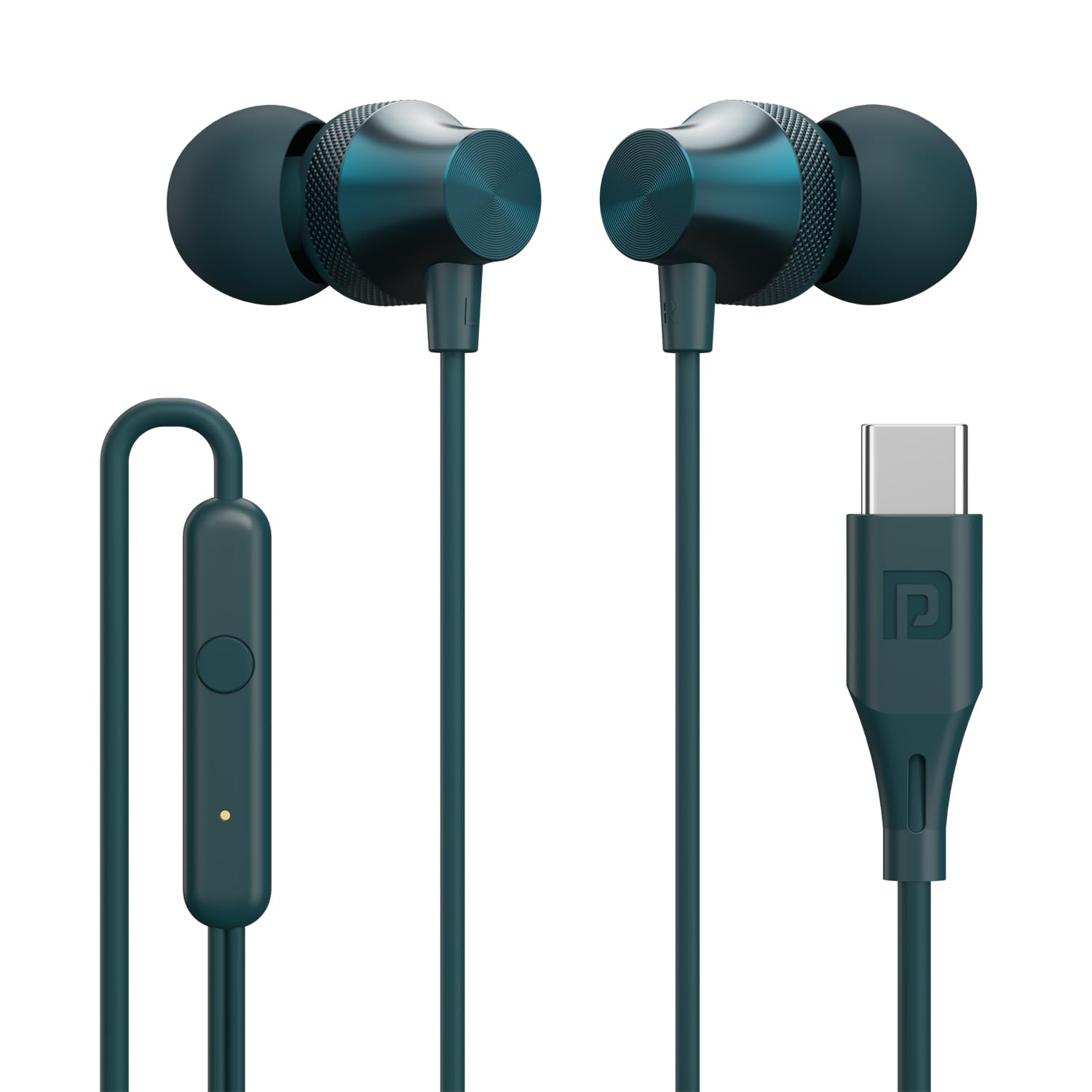 Portronics Conch Beat C Grey Earphones | Type-C, High-Quality Sound & Comfortable Design for Music Lovers