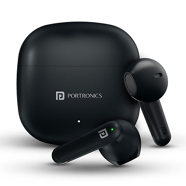 Portronics Twins S18 – TWS Earbuds, 30H Playtime, Black. Enjoy seamless connectivity, deep bass, and crystal-clear sound. Perfect for music lovers and on-the-go lifestyles. Grab yours now!