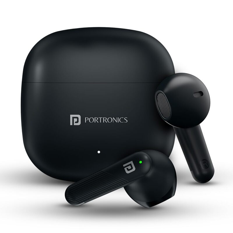 Portronics Twins S18 – TWS Earbuds, 30H Playtime, Black. Enjoy seamless connectivity, deep bass, and crystal-clear sound. Perfect for music lovers and on-the-go lifestyles. Grab yours now!
