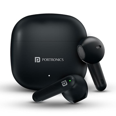 Portronics Harmonics Twins S18 in Ear TWS Earbuds with 30H Playtime, in Built HD Mic, Game/Music Mode, 13mm Dynamic Driver, Low Latency, Touch Control, Type C Fast Charging, Light Weight(Black) Portronics Harmonics Twins S18 in Ear TWS Earbuds with 30H Playtime, in Built HD Mic, Game/Music Mode, 13mm Dynamic Driver, Low Latency, Touch Control, Type C Fast Charging, Light Weight(Black)