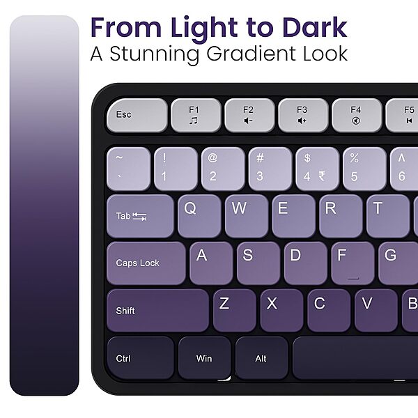 Portronics Key11 Purple Combo | BT 5.3, Type-C, Silent Keys, Ergonomic Design, Long Battery Life, Multi-Device Connectivity, Sleek Finish, Perfect for Home & Office Use, Easy to Carry.