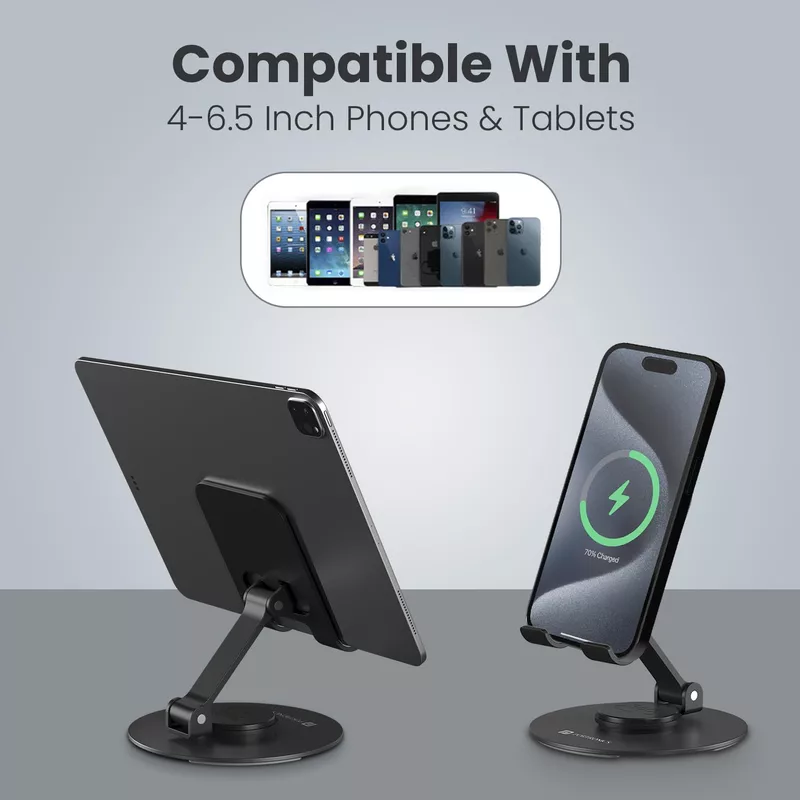 Portronics Mobot 4 Universal Mobile Holder – 360° Rotatable, Height Adjustabl | 1 Year Warranty