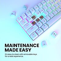 Portronics Hydra 10 Mechanical Wireless Gaming Keyboard – Bluetooth 5.0 + 2.4GHz | RGB Lights 16.8 Million Colors | Type-C Charging | Compatible with PC, Smartphone & Tablet | Brown