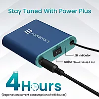 Portronics 1601 Power Plus Router UPS – 12V DC | Up to 4 Hours Backup | Blue