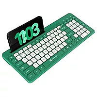 Portronics Bubble Square Blue | BT + USB, 3 Devices, Hotkeys, Compact Design, Ergonomic, Multi-Device Connectivity, Ideal for Home/Office, Sleek Finish, Long Battery Life, Easy to Use.