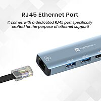 Portronics Mport 51 – A versatile 5-in-1 USB-C hub featuring HDMI for 4K video output, LAN for stable internet, and multiple USB ports for seamless connectivity and enhanced productivity.