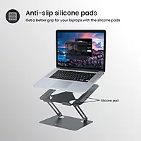 Portronics My Buddy K7 Laptop Stand – Metal Build | Foldable & Extendable | Grey | 1 Year Warranty