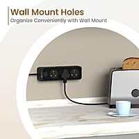 Portronics Power Plate 21 Extension Board with 3 Universal Sockets, 1.5 Meter Long Cord, 1440 Watts, Fireproof Material