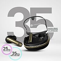 Portronics Twins S7 – TWS Earbuds, 35H Playtime, Black, Bluetooth 5.0, Touch Control, IPX4 Water Resistant, Deep Bass, Comfortable Fit, Quick Charge, Perfect for Music & Calls, Lightweight Design.