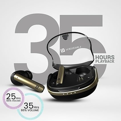 Portronics Harmonics Twins S7 True Wireless in Ear Earbuds with 35Hrs Playtime, Auto ENC, Quad Mic,13mm Driver, Touch Control, BT 5.3v, Voice Assistant, Type C Charging Port Portronics Harmonics Twins S7 True Wireless in Ear Earbuds with 35Hrs Playtime, Auto ENC, Quad Mic,13mm Driver, Touch Control, BT 5.3v, Voice Assistant, Type C Charging Port
