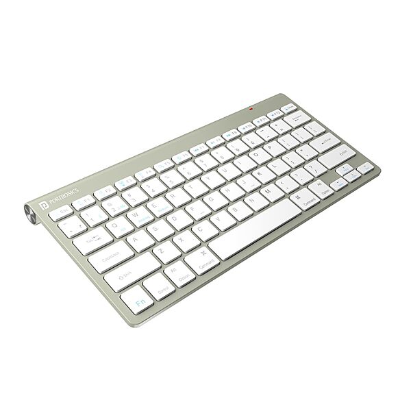 Portronics Bubble Max Wireless Keyboard – Bluetooth + 2.4GHz Dual Connectivity | Noiseless Keys | Connect Up to 2 Devices | Spill-Resistant Compact Design | Green
