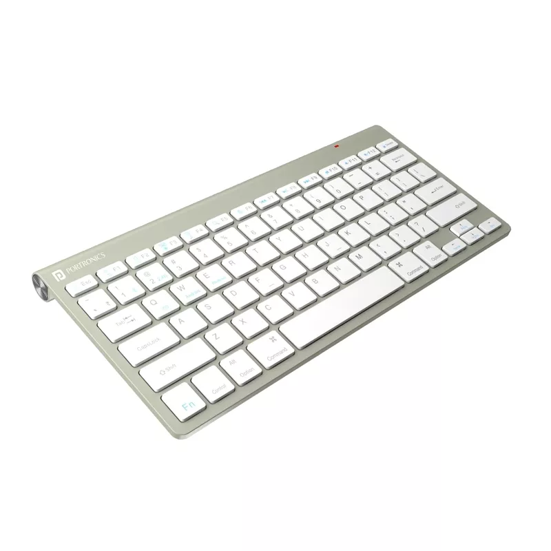 Portronics Bubble Max Wireless Keyboard – Bluetooth + 2.4GHz Dual Connectivity | Noiseless Keys | Connect Up to 2 Devices | Spill-Resistant Compact Design | Green