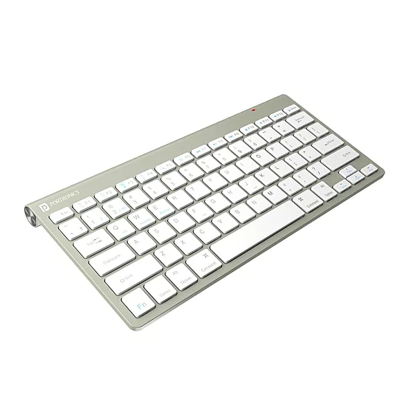 Portronics Bubble MAX Bluetooth + Wireless Keyboard – Grey & White | 1 Year Warranty