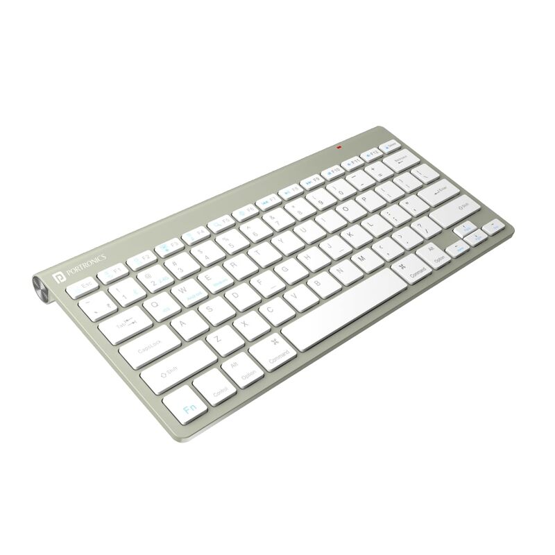 Portronics Bubble MAX Bluetooth + Wireless Keyboard – Grey & White | 1 Year Warranty