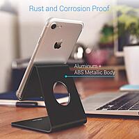 Portronics MODESK Universal Mobile Holder Stand – Metal Body | Lightweight | Black