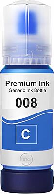 008 Ink for Epson L6460, L6490, L15150, L15160, L15180, L6570, L6580, M15140, M15180 (Cyan) 008 Ink for Epson L6460, L6490, L15150, L15160, L15180, L6570, L6580, M15140, M15180 (Cyan)