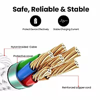 POR 1647 Konnect C1 C-C – 20W USB-C to USB-C Braided Cable | 1M | White | 06 Months